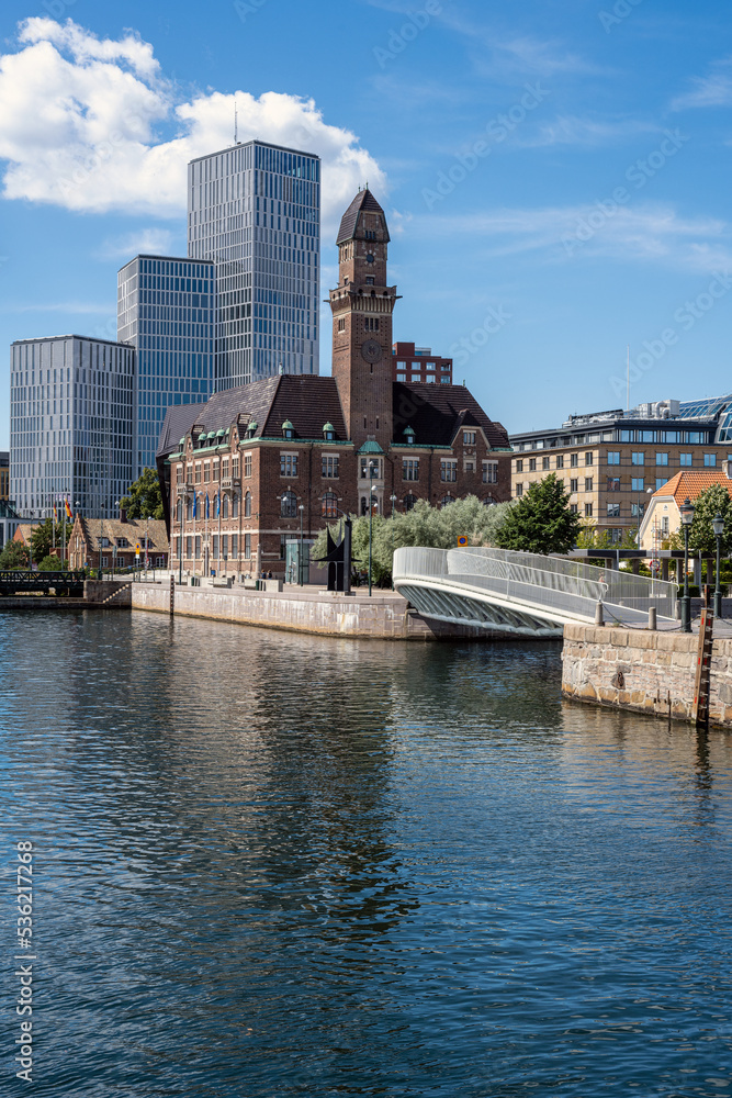 Landmark buildings of Malmo in Sweden on a sunny day