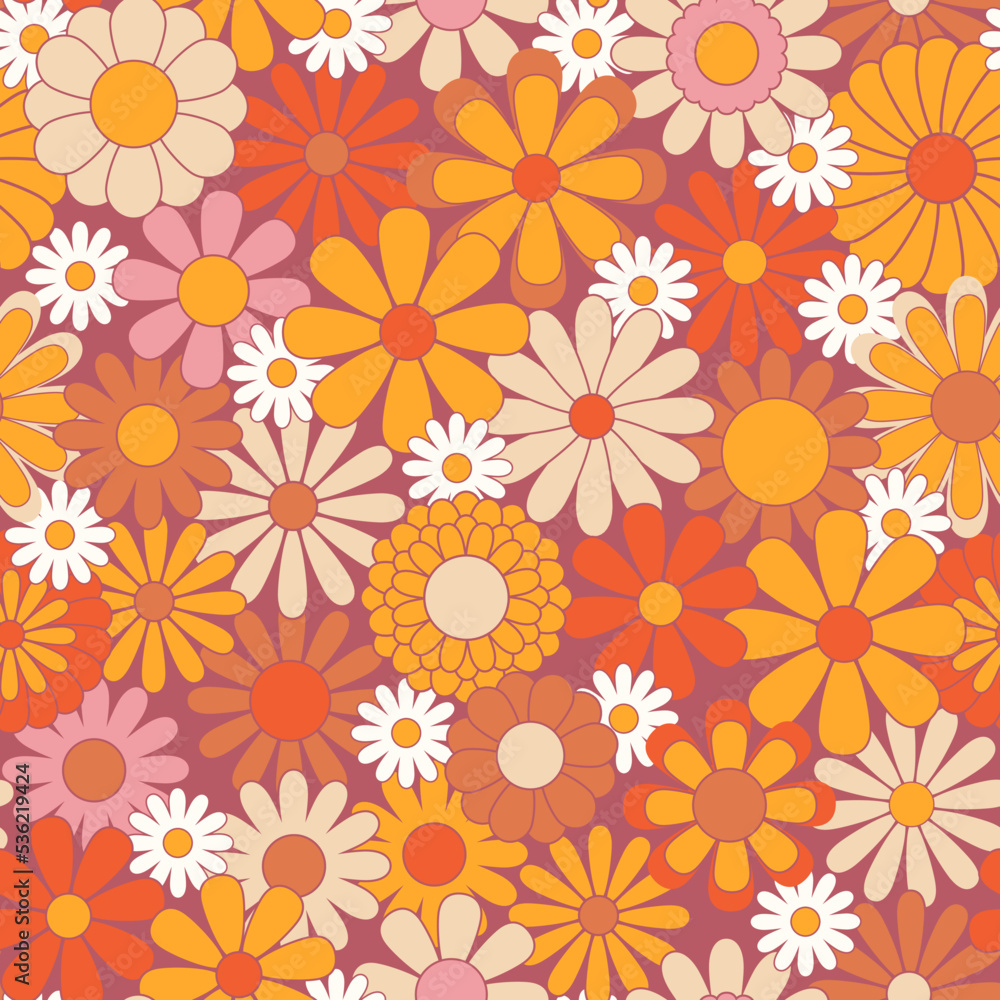Retro abstract surface pattern design for textile print, stationery, wrapping paper. Colorful seamless pattern with vintage vector groovy flowers. Geometric floral silhouettes. Retro abstract surface pattern design for textile print, stationery, wrapping paper. Colorful seamless pattern with vintage vector groovy flowers. Geometric floral silhouettes.