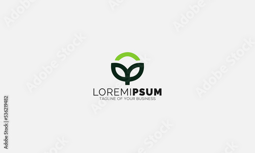 Sprout mockup eco logo, green leaf seedling, growing plant