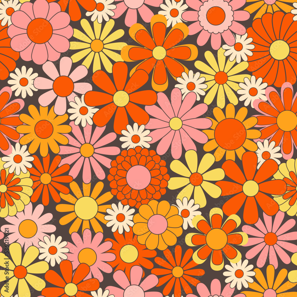 Retro abstract surface pattern design for textile print