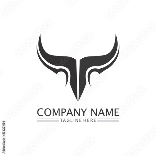 Bull logo and symbols vector template icons app