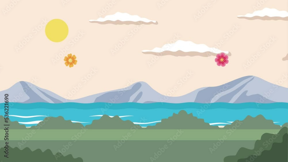 beautiful landscape with lake scene beautiful landscape with lake scene