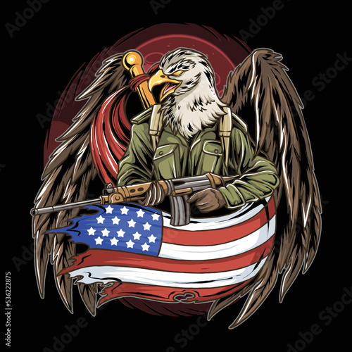 Fotografia, Obraz United states veterans day eagles carry guns