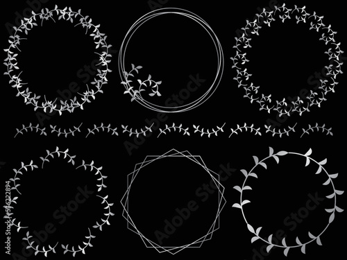 葉っぱのフレーム6種セット　シルバー