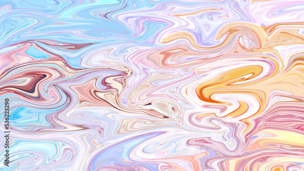Marbling texture in bright and soft pastel colors