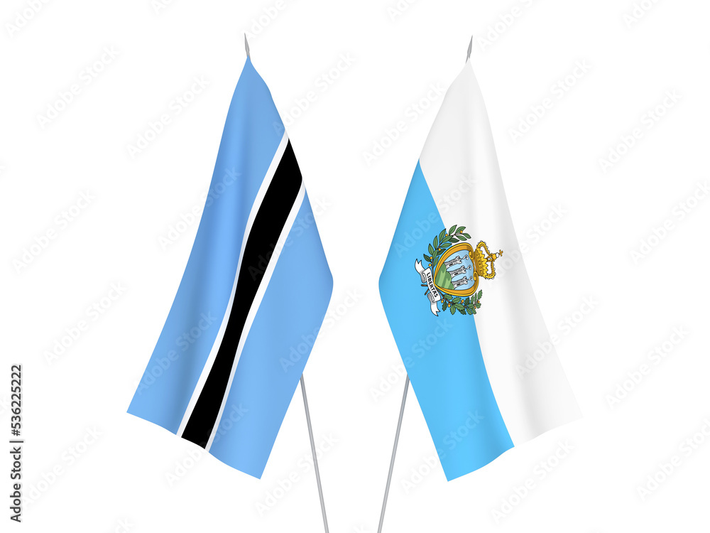 Botswana and San Marino flags Botswana and San Marino flags