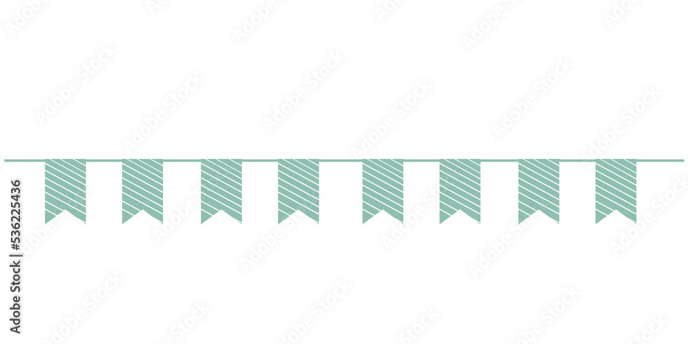 Pastel Green Birthday Flag Party Banner Illustration Pastel Green Birthday Flag Party Banner Illustration