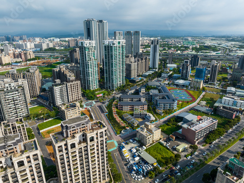 Top view of the city in Linkou district in New Taipei City of Taiwan