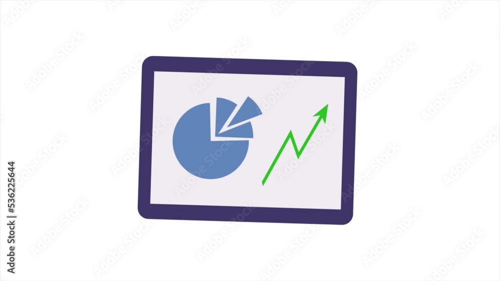 statistics pie and arrow in tablet statistics pie and arrow in tablet