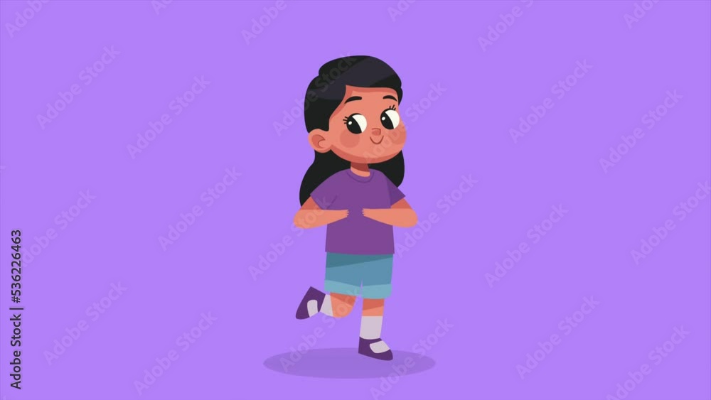 little girl kid character animation little girl kid character animation