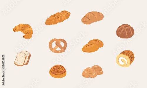 Bakery illustration pack in flat design