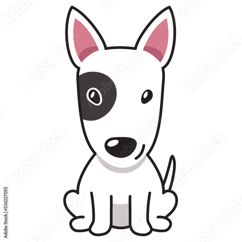 Cartoon character bull terrier dog for design.