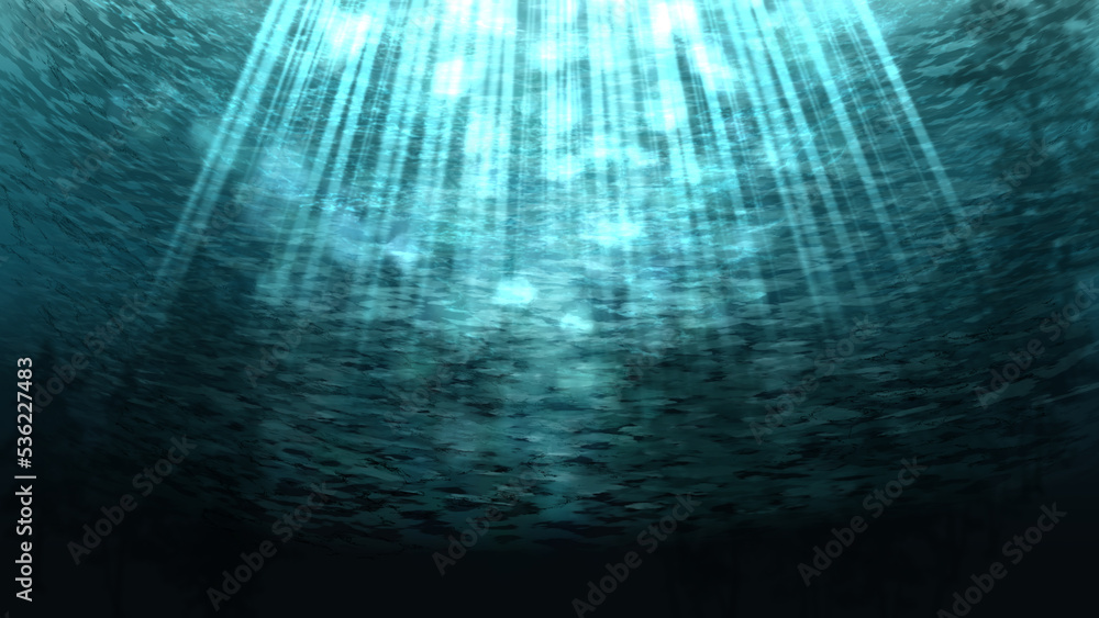 Texture of sea foam in the blue water, underwater ocean background Texture of sea foam in the blue water, underwater ocean background