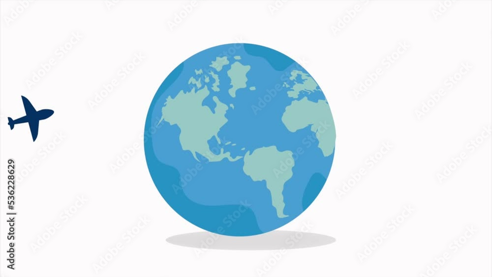 airplane with earth travel vacations animation airplane with earth travel vacations animation
