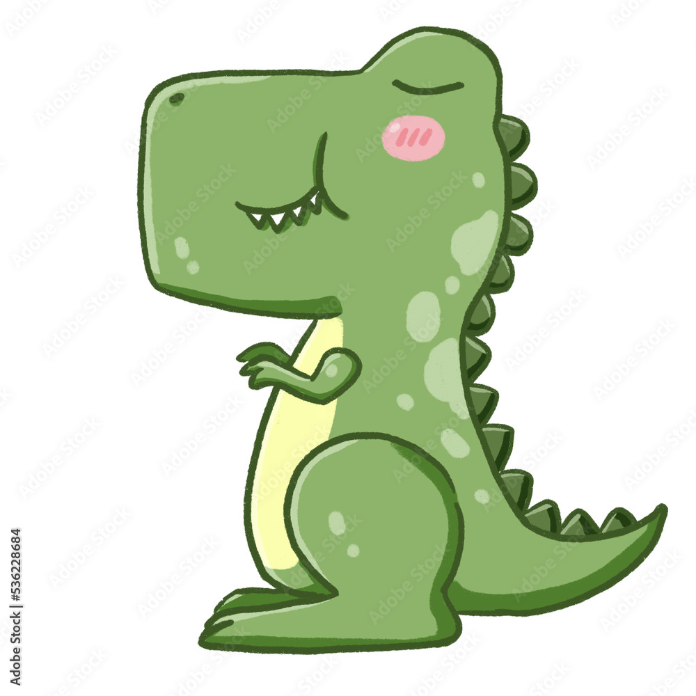 Naklejka premium Cute Tyrannosaurus, cute dinosaur, T-rex