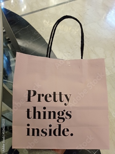 a photo of a product bag that says 