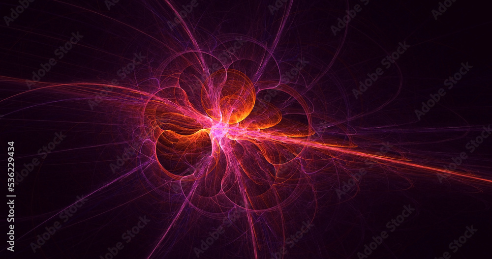 3D rendering abstract multicolor fractal light background