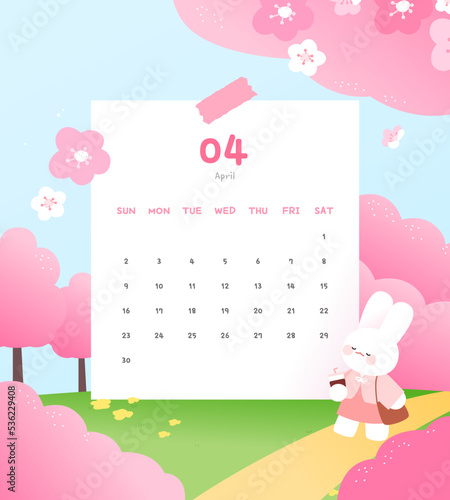2023 Rabbit Calendar Illustration Set
