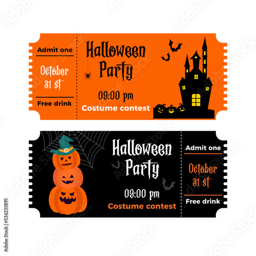 Happy Halloween tickets for party, for event, for scary night