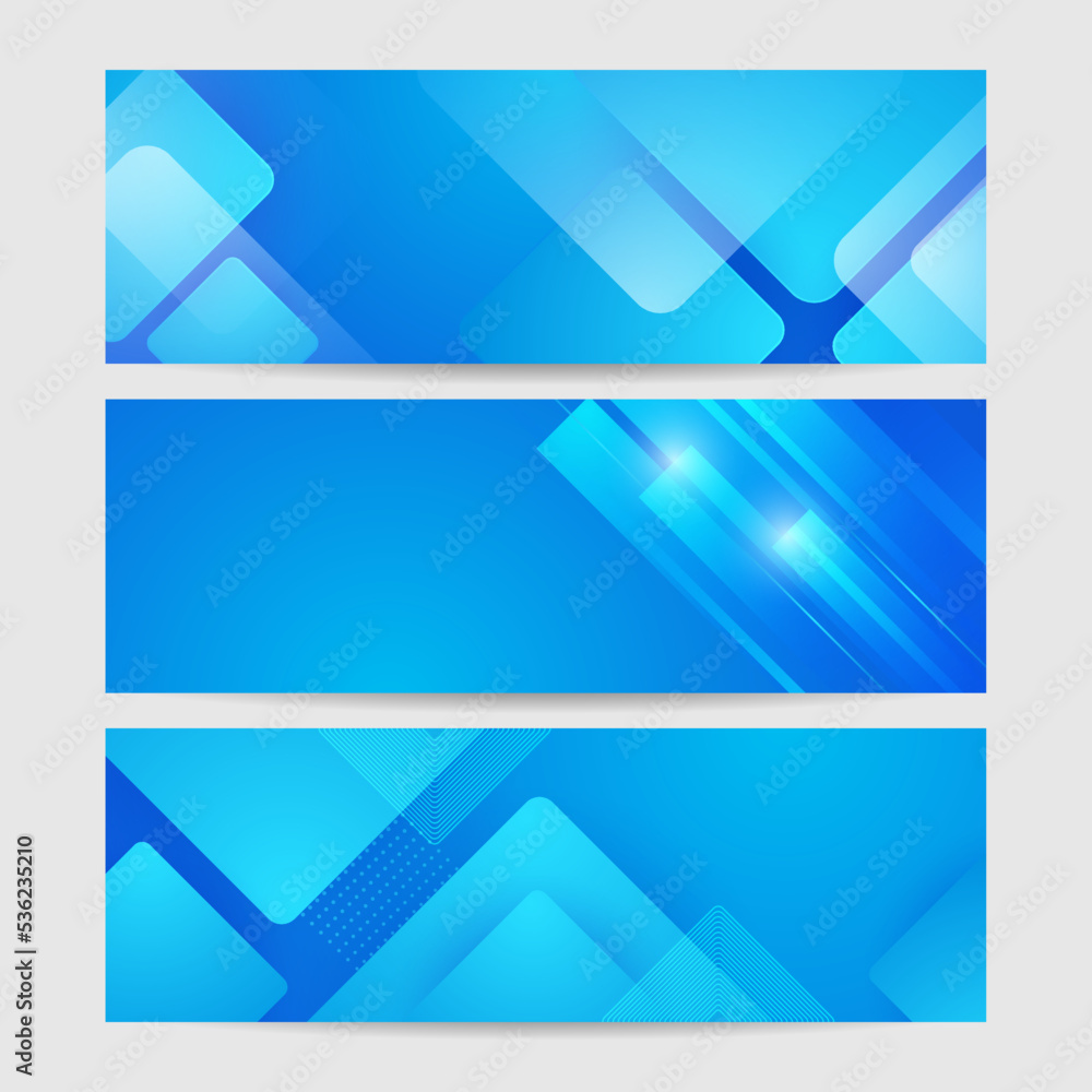 Modern abstract gradient blue banner background. Vector abstract graphic design banner pattern presentation background web template.