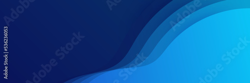 Blue abstract vector long banner background. Modern abstract gradient dark navy blue banner background. Design for poster, template on web, backdrop, brochure, flyer, landing page, and webinar