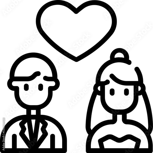 couple love marriage icon