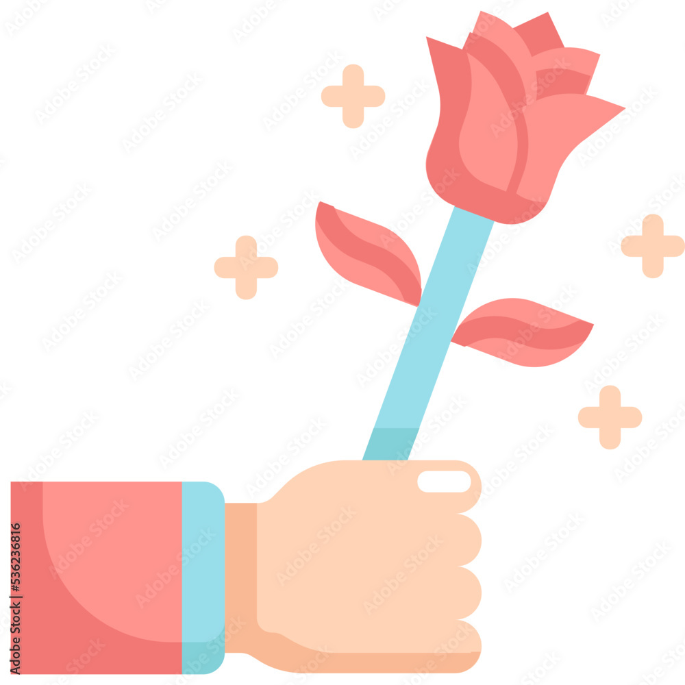 Fototapeta premium rose giving icon