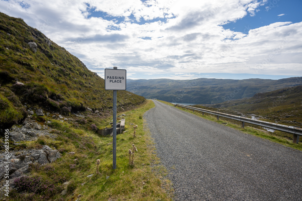 A Passing place on the road on the Isle of Harris