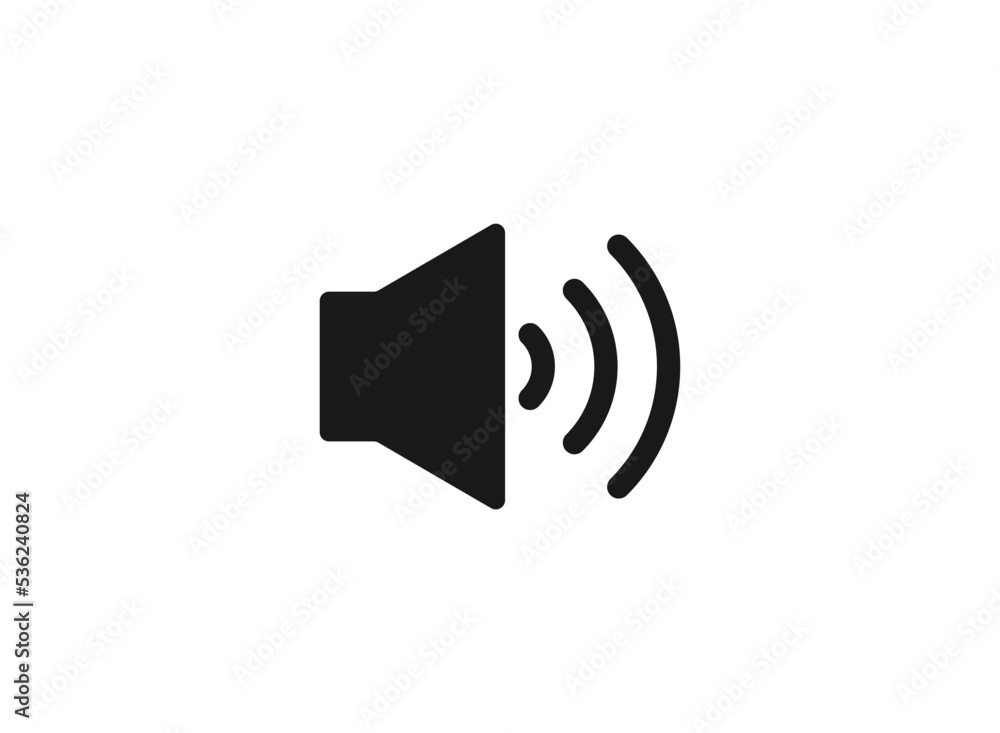 Speaker sound vector icon isolated on white background. Speaker sound vector icon isolated on white background.