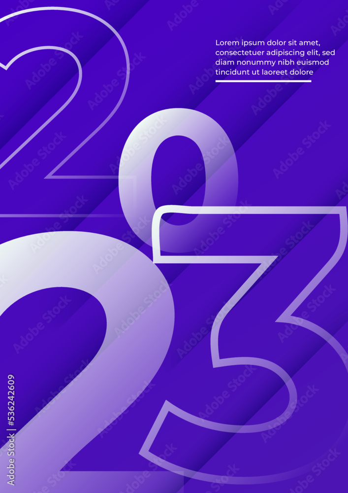 Luxury design happy new year 2023 with colorful number Luxury design happy new year 2023 with colorful number