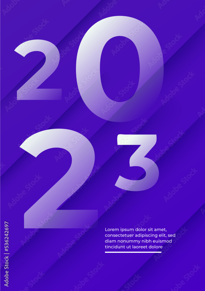 Luxury design happy new year 2023 with colorful number