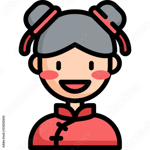 chinese girl icon