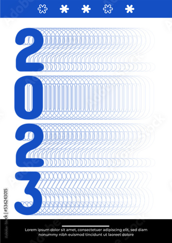 Happy new year 2023 poster template background