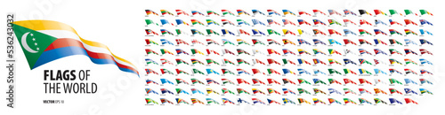 National flags of the countries. Vector illustration on white background