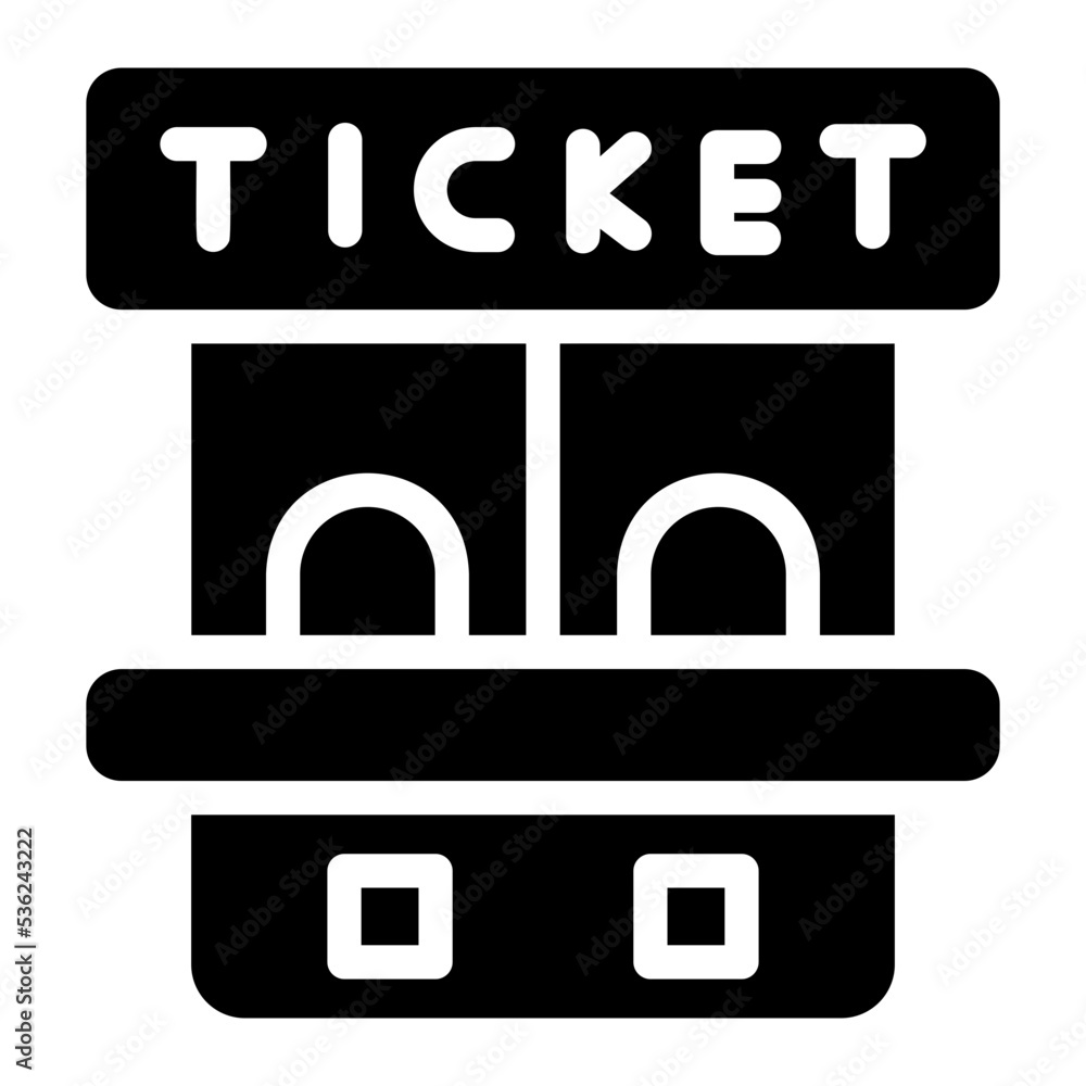 ticket window glyph icon