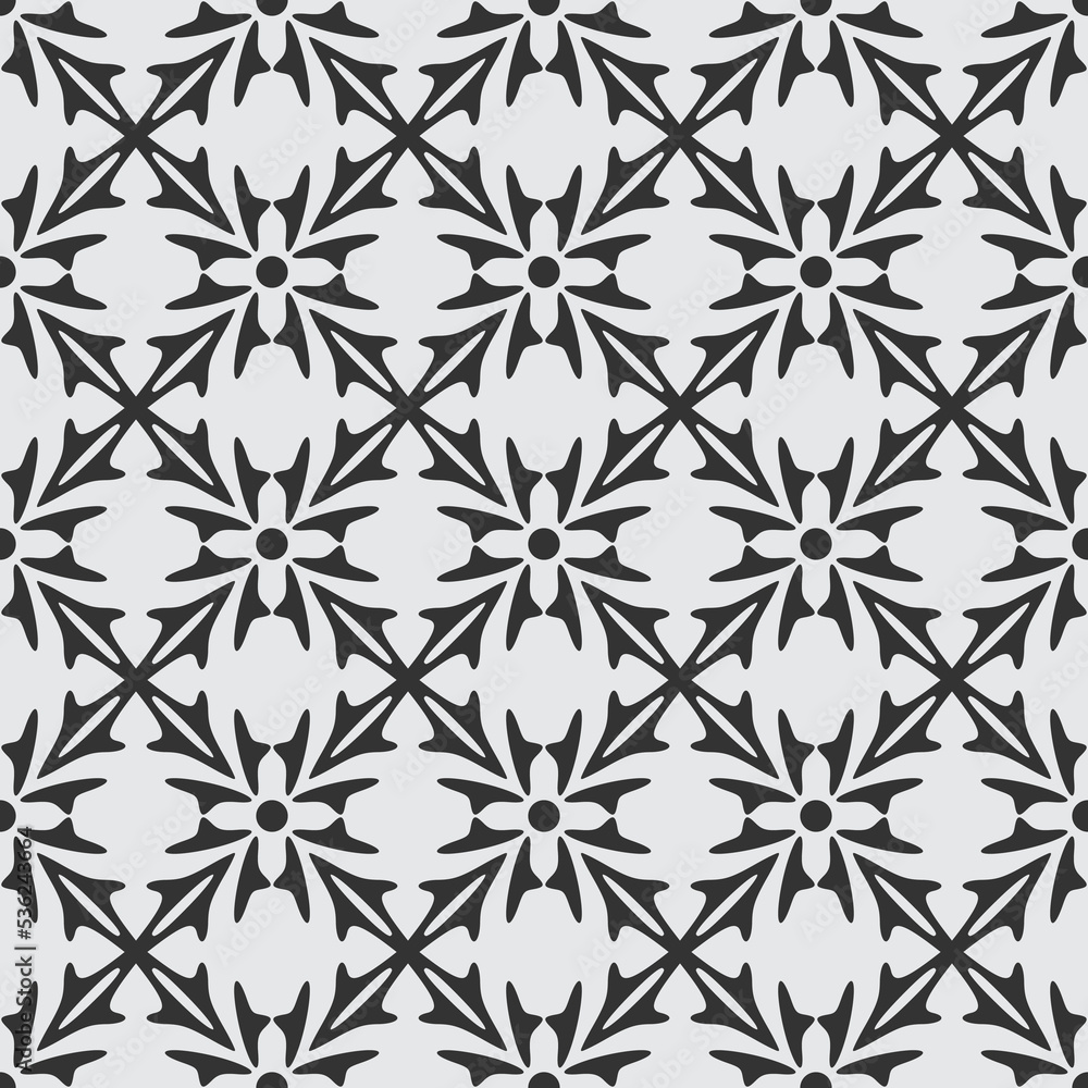 flowers and stars seamless pattern