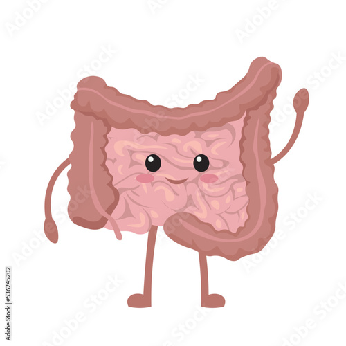 Cute bowel waving hand on white background