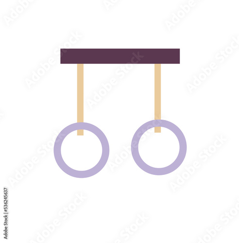 Gymnastic rings on white background