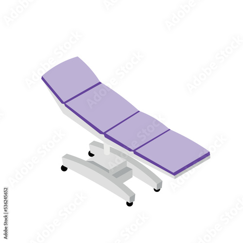 Couch of physiotherapist on white background