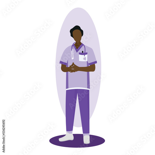 Portrait of physiotherapist on white background