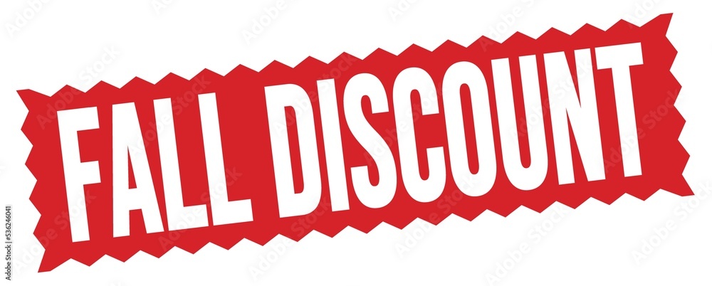 FALL DISCOUNT text written on red stamp sign. FALL DISCOUNT text written on red stamp sign.