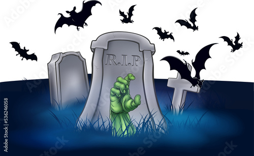Halloween Grave Spooky Cart...