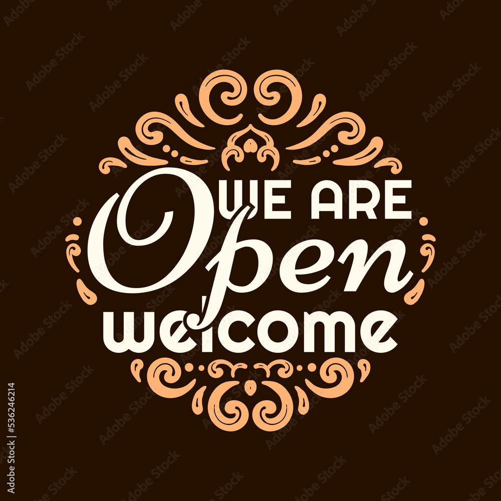 We are Open Hand Lettering Sign We are Open Hand Lettering Sign