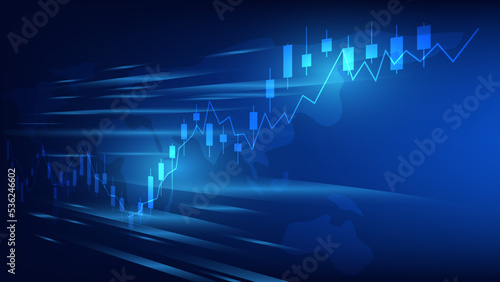 finance and business background. candlestick chart  with indicator show stock market trading price