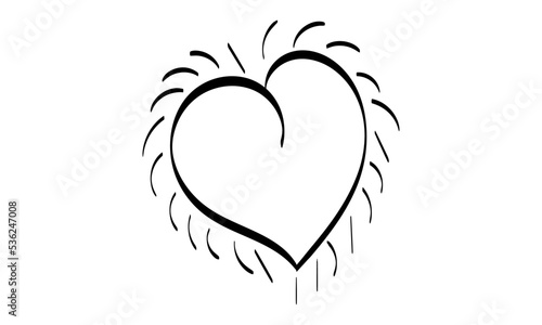 Hand Drawn Heart. Handdrawn rough marker hearts isolated on white background. Vector illustration for your graphic design