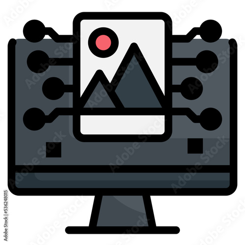 digital photo art nft  filled outline icon