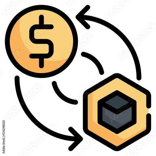 exchange token crypto nft  filled outline icon