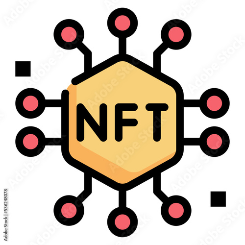 nft token digital crypto  filled outline icon