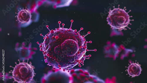 Influenza flu virus, influenza virus showing surface glycoprotein spikes hemagglutinin and neuraminidase, flu season concept 3d rendering photo