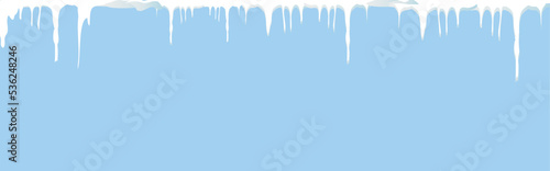 Photographie Dangling icicles on a white background